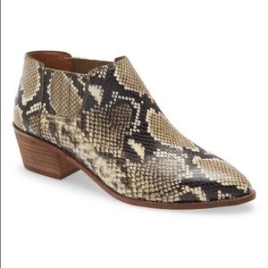 Madewell Snake-Embossed Chelsea Leather Booties